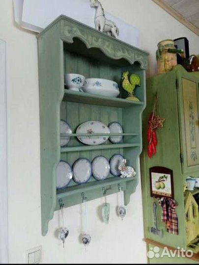 Полка деревянная прованс