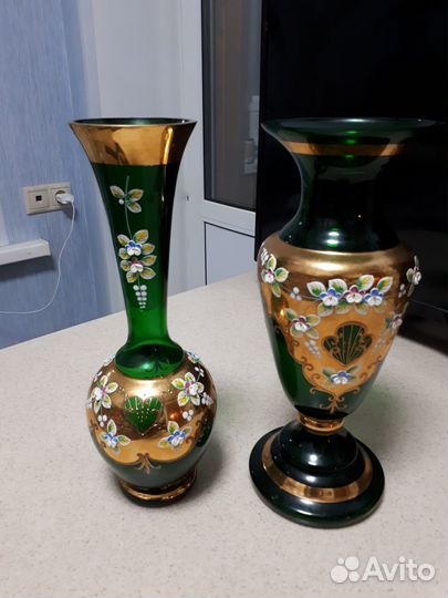 Ваза для фруктов. Богемское стекло 