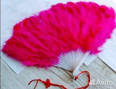 Испанские Веер пуховый шёлковый пластик