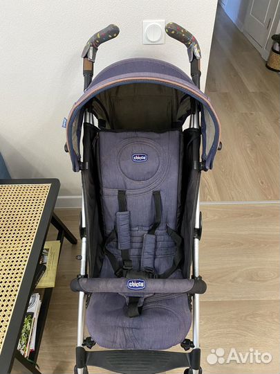 Коляска chicco lite way denim трость прогулочная