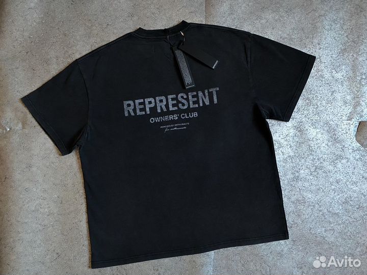 Футболка represent с эффектом потертости