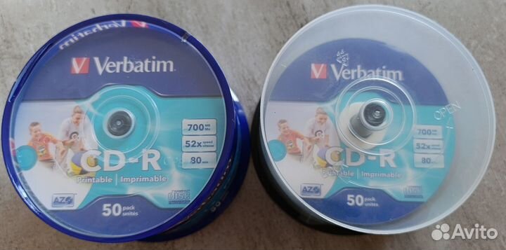 Диски CD-R 700 Мб. Verbatim Printable 52-x, 50 шт