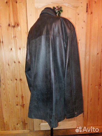 Кожаная куртка мужская 56
