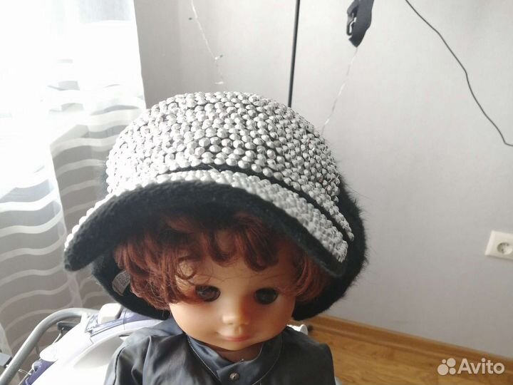 Кепка со стразами ангора