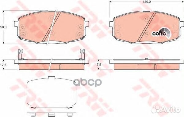 Колодки передние hyundai I30, KIA CEE'D GDB3450