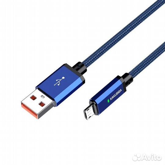 Кабель kakusiga KSC-967 micro USB 2.4A Blue