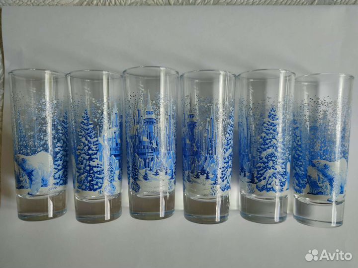 Новый набор 6 стопок Зимняя сказка Россия 50 мл