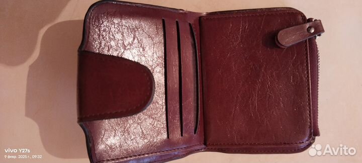 Кошелёк-портмоне темно коричневый бу