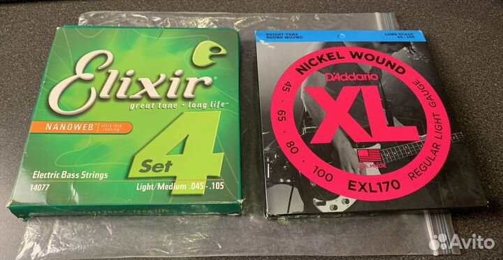 Струны для бас-гитары elixir/d'addario