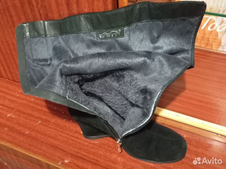 Сапоги зимние женские 40 размер замшевые б/у