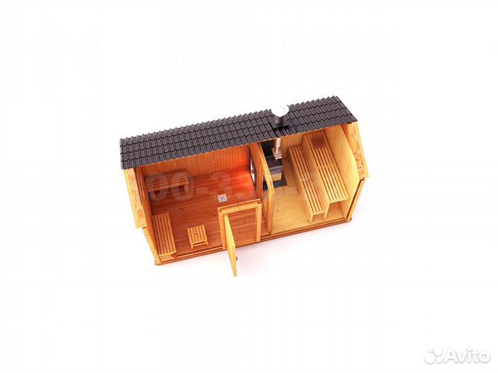 Русская баня 5,0 на 2,25 метров