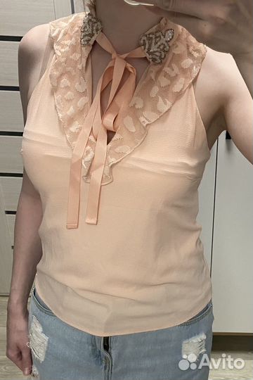 Блузка персиковая