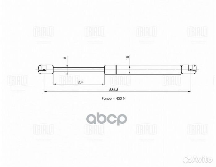 Амортизатор кр. багажника opel astra G (98) хе