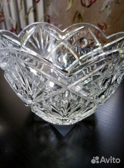 Ваза салатница хрусталь СССР Богемия винтаж