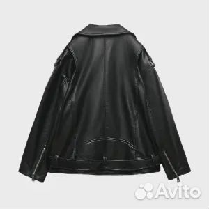 Кожаная куртка Zara, черный