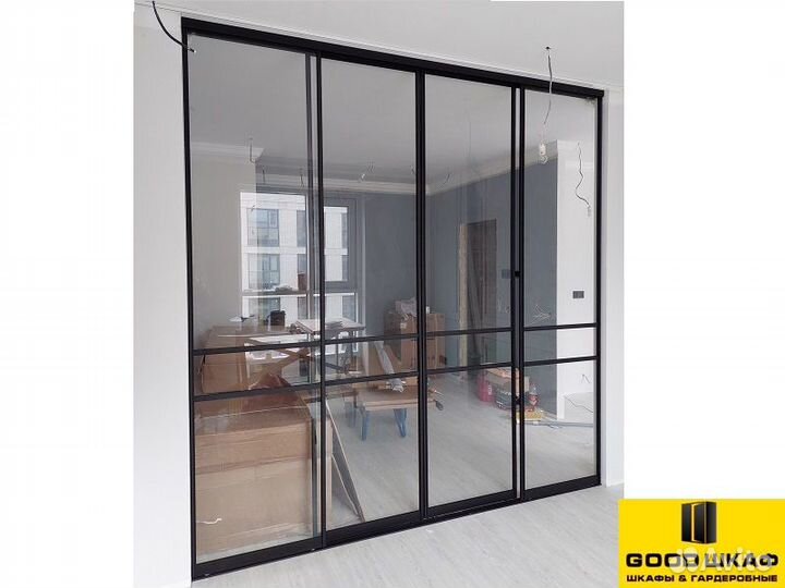 Раздвижные перегородки из стекла
