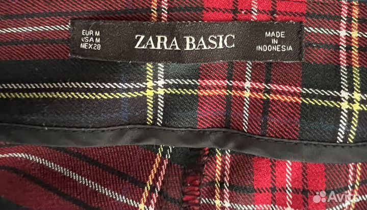 Брюки Zara в клетку зауженные