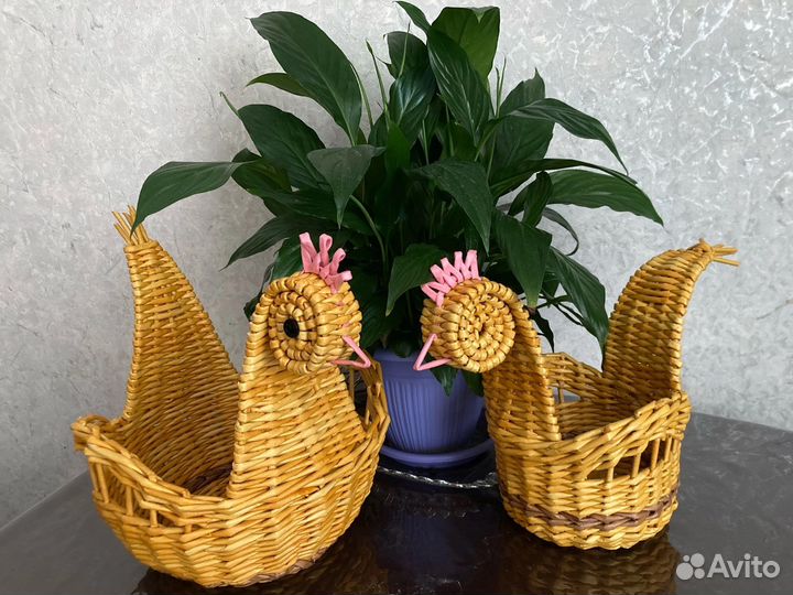 Плетеная курочка пасхальная