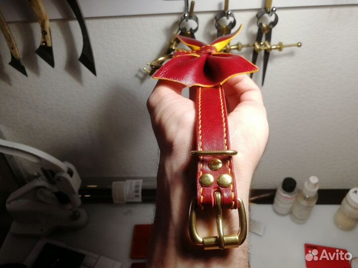 Бантик - чокер кожаный