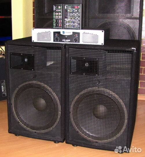 Колонки Eminence 1309Вт Pro 2ш Прямые+AMP+Mixer