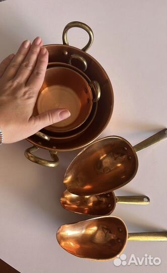 Набор винтажной медной посуды