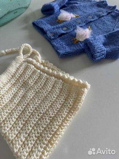 Шапочка чепчик вязаная для новорожденного