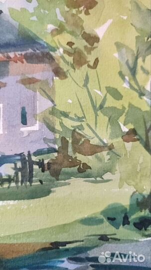 Картина акварель пейзаж Переяславль-Залесский