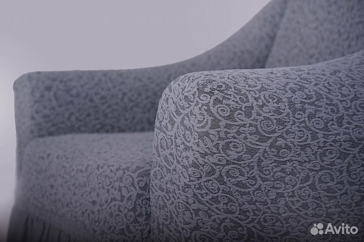 Чехлы на диван и 2 кресла набор без оборки, Серый