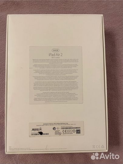 iPad Air 2 64 GB Wi-Fi+Cellular Space Gray с sim