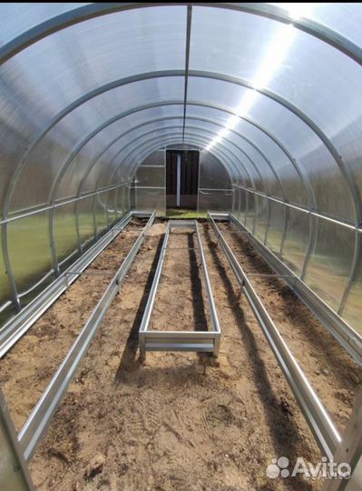Теплица усиленная 8м поликарбонат грядки,рассрочка