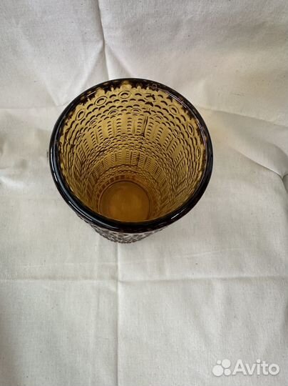 Ваза богемсконе янтарное стекло СССР винтаж
