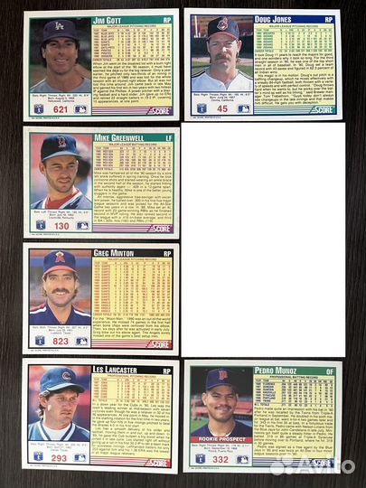 Бейсбольные карточки Score 1988-89,1991