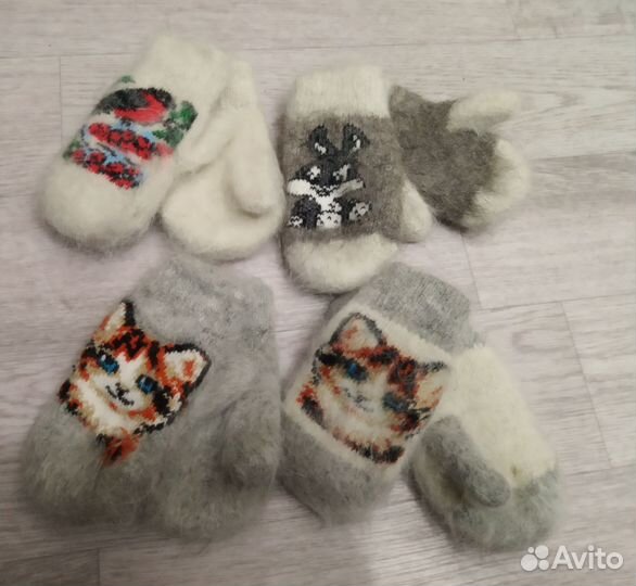 Варежки пуховые детские