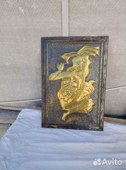 Чеканка панно, ваза подсвечник СССР