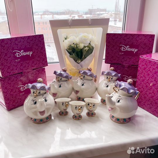 Чайники чашки сервиз красавица и чудовище