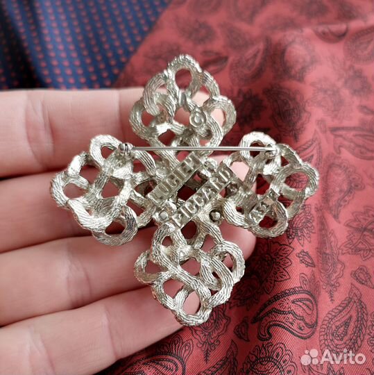 Lucien Piccard Винтажная брошь Мальтийский крест