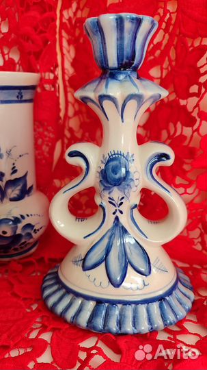 Подсвечник, ваза, сахарница