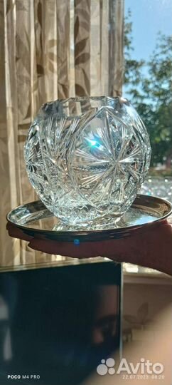 Хрустальная ваза шар