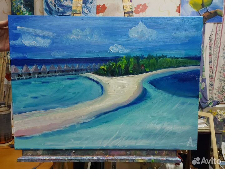 Картина маслом Мальдивы