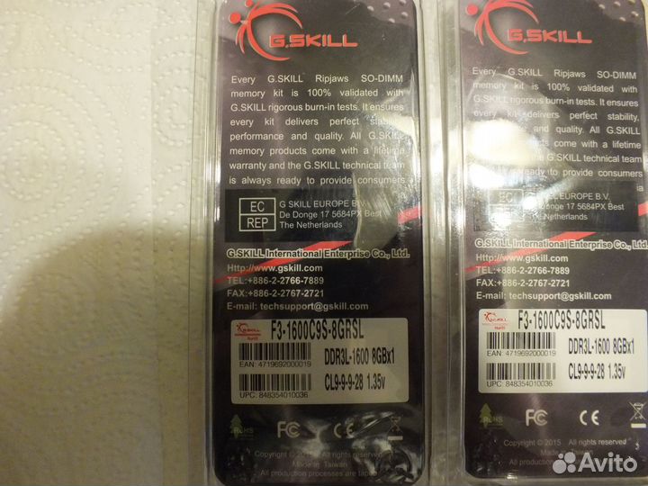 Озу для ноутбука G.Skill ddr3L 2x8-16Gb CL9