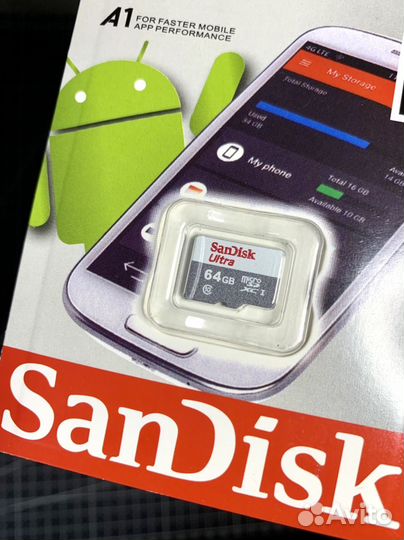 Карта памяти (симка) MicroSD Sandisk 32,64,128 Gb