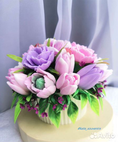 Букет из мыла в керамике