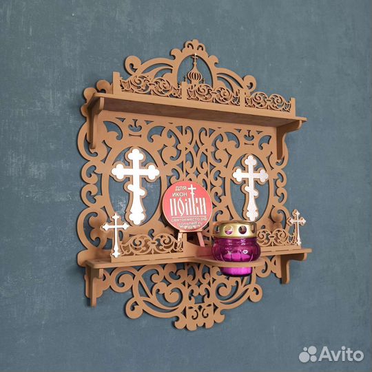 Полка для икон Иконостас Модель 60 Красный угол 1