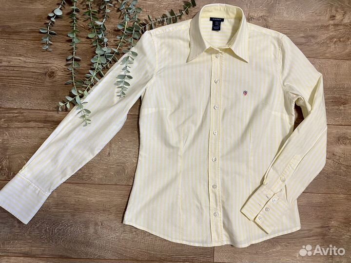 Рубашка женская gant 42-44 р бело-желтая