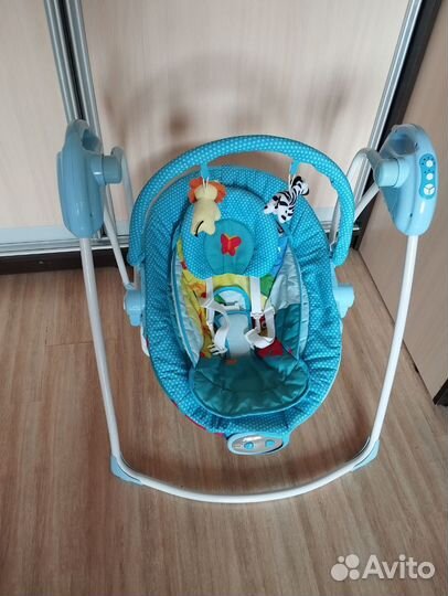 Детские электронные качели шезлонг 2в1