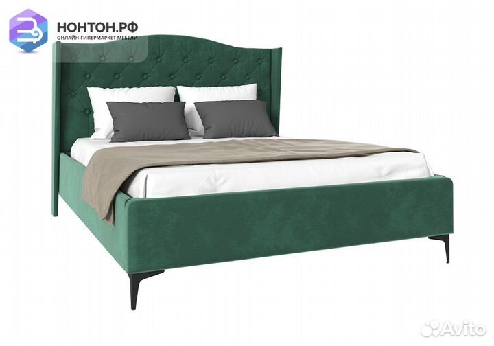 Кровать Флоренция велюр зеленый
