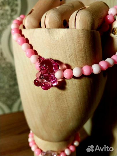 Комплект: браслет и чёкер из бисера