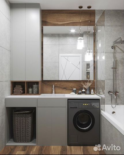 Тумбы и шкафы в санузел под заказ