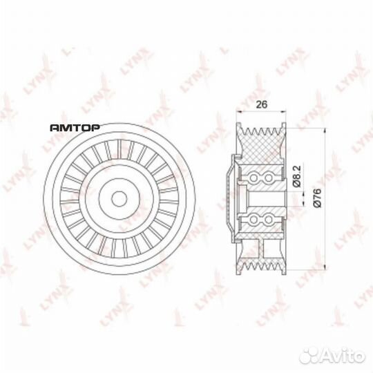 Lynxauto PB5284 Ролик натяжной приводного ремня
