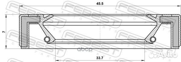 Сальник привода 33.7X45.5X7X7 95GAY35450707C